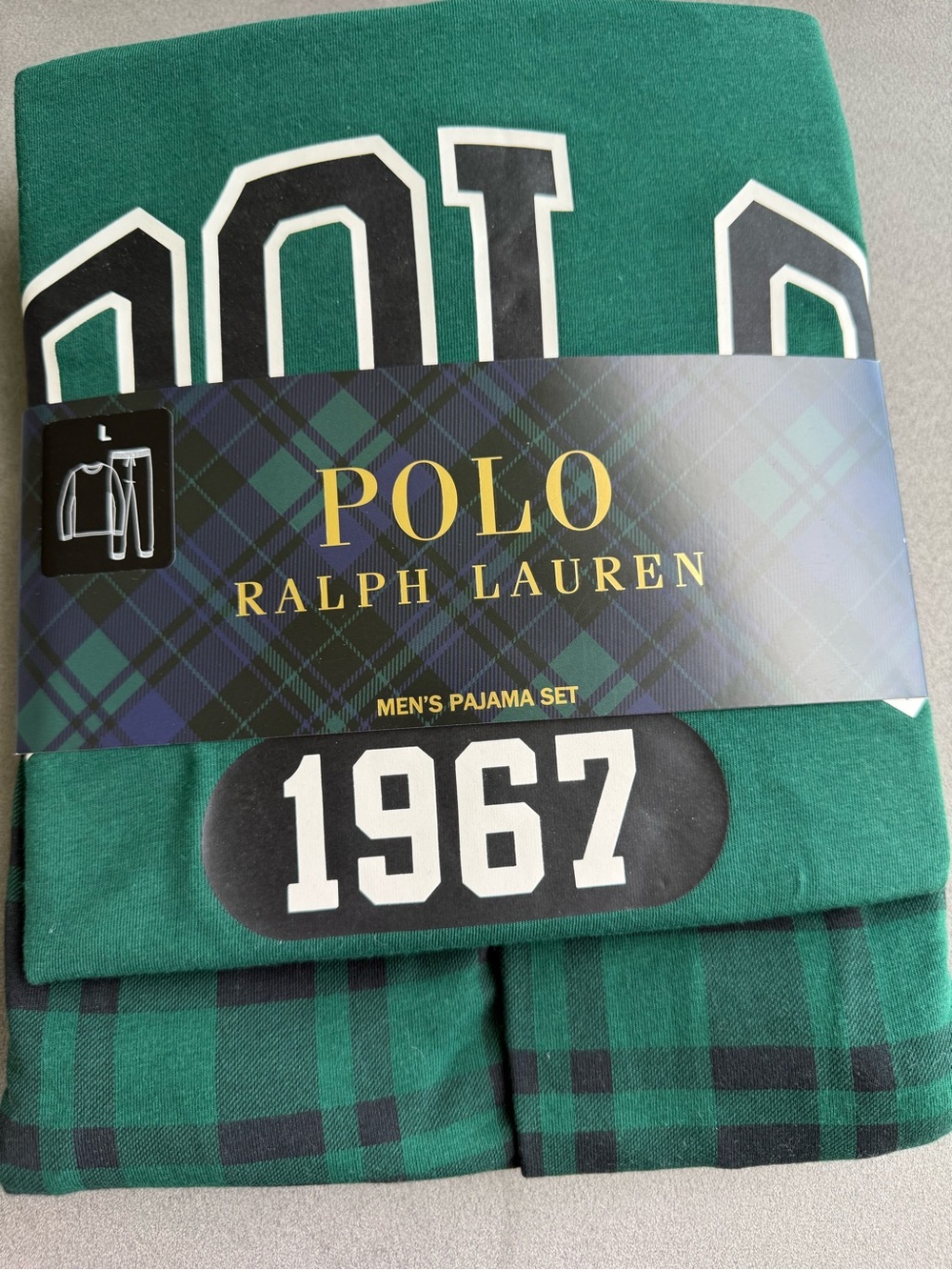 NWT, Polo Ralph Lauren Green Plaid Men’s Pajama Set